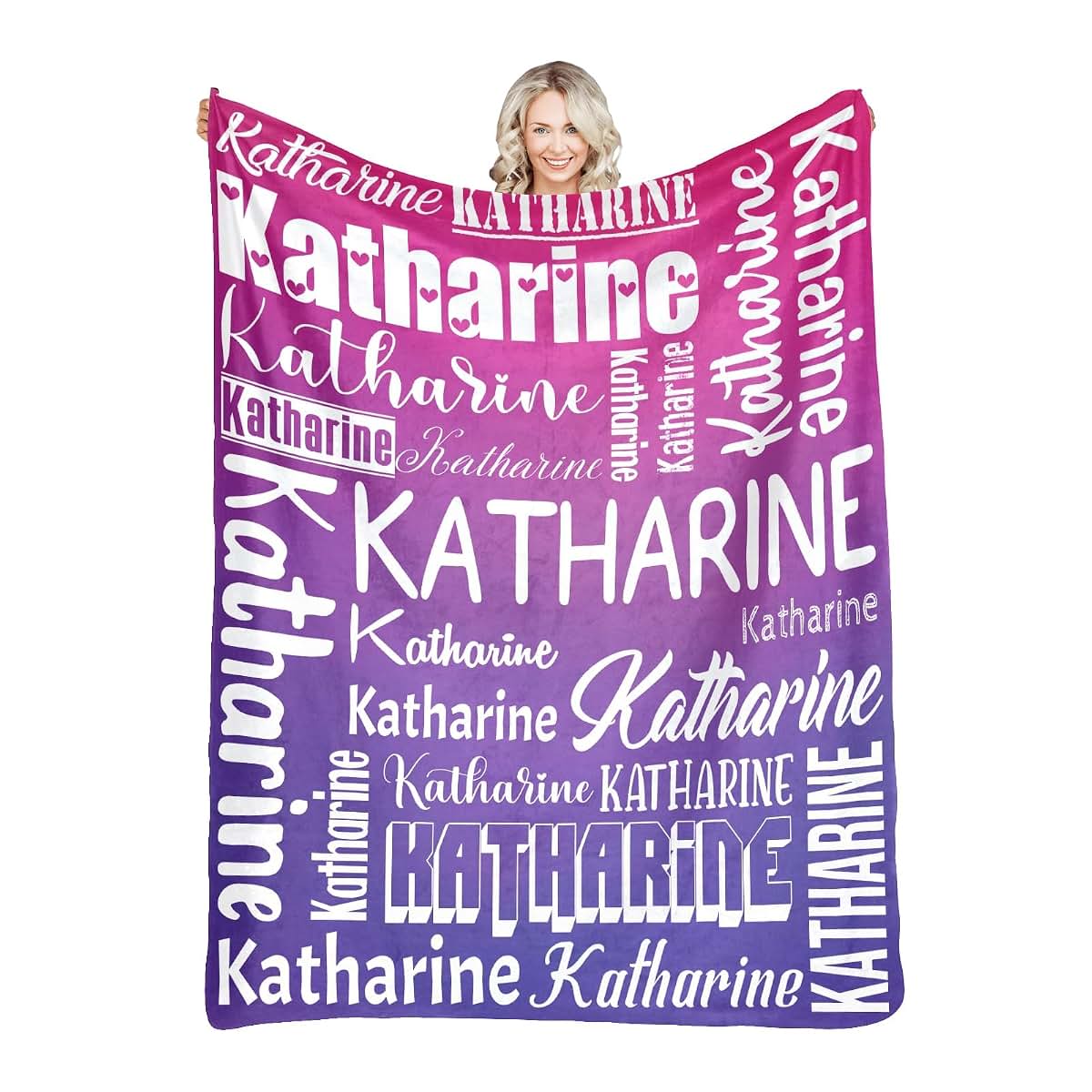 JOYXBUY Personalized Blankets with Name Custom Blanket for Adult Kids Baby Customized Blanket Monogrammed Blankets