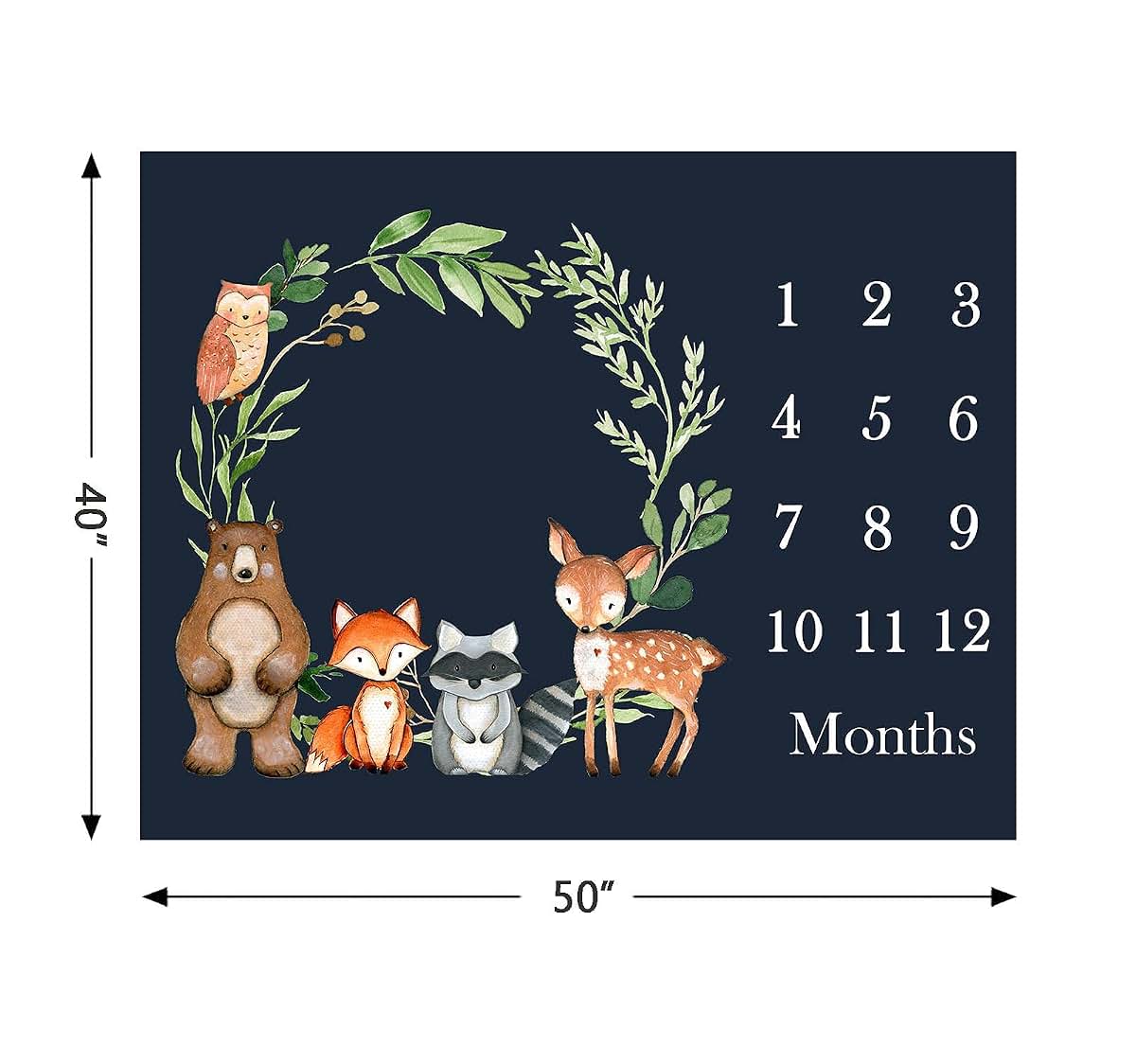 Popfavors Woodland Baby Monthly Milestone Fleece Blanket with Marker (photo 4)