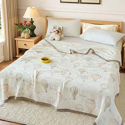 Itfro 6-Layer Organic Cotton Muslin Swaddle Blanket - Balloon Print