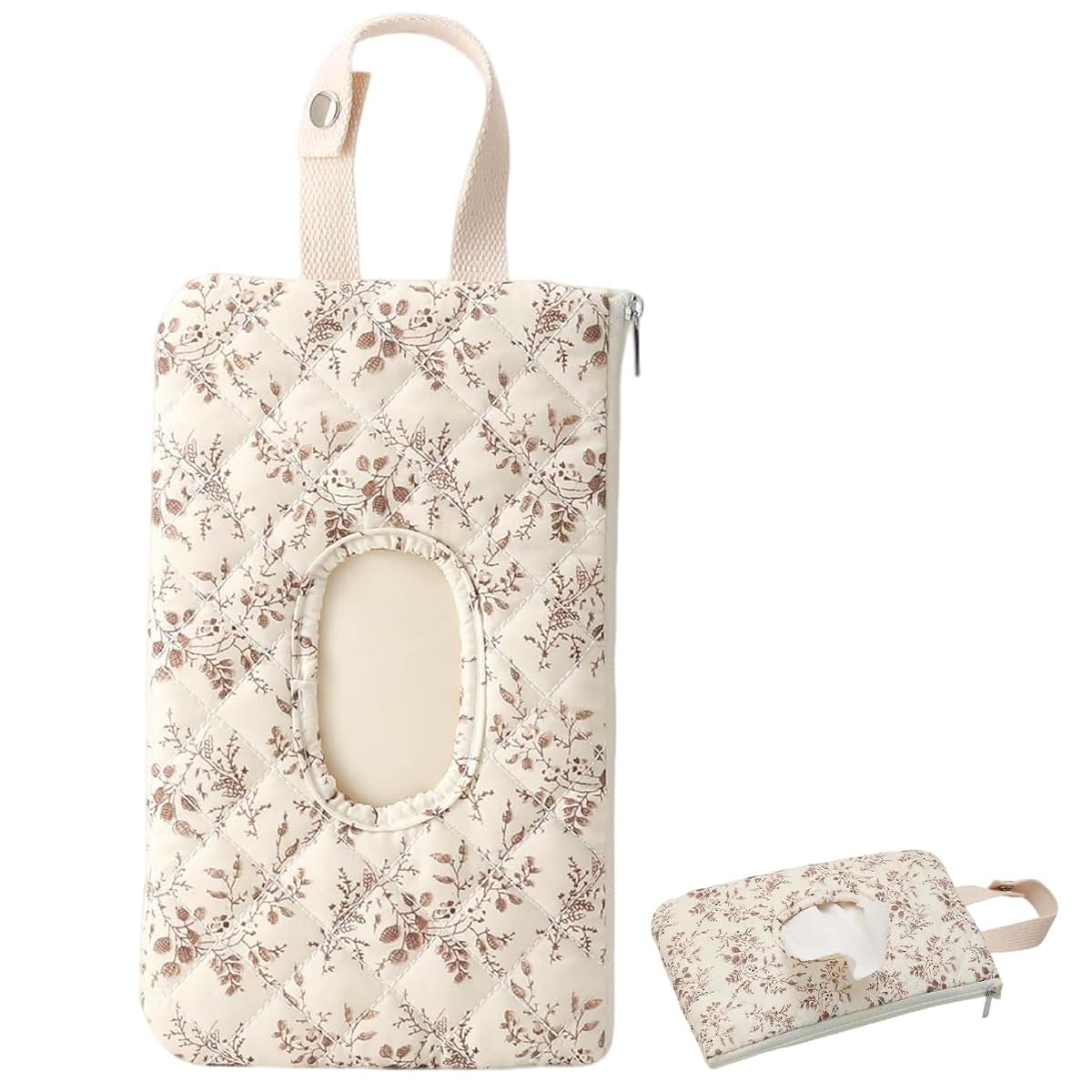 Xcvwj Portable Refillable Baby Wipe Holder with Lanyard, White