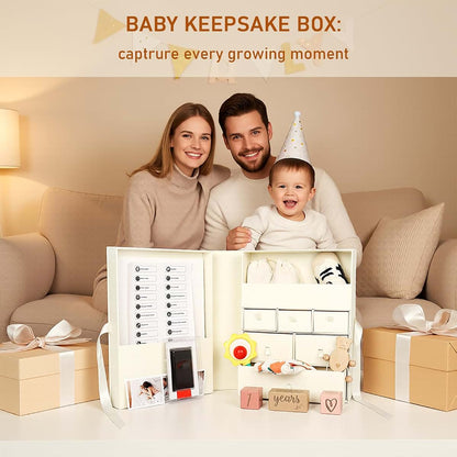 Wintc Baby Keepsake Box With Milestone Stickers