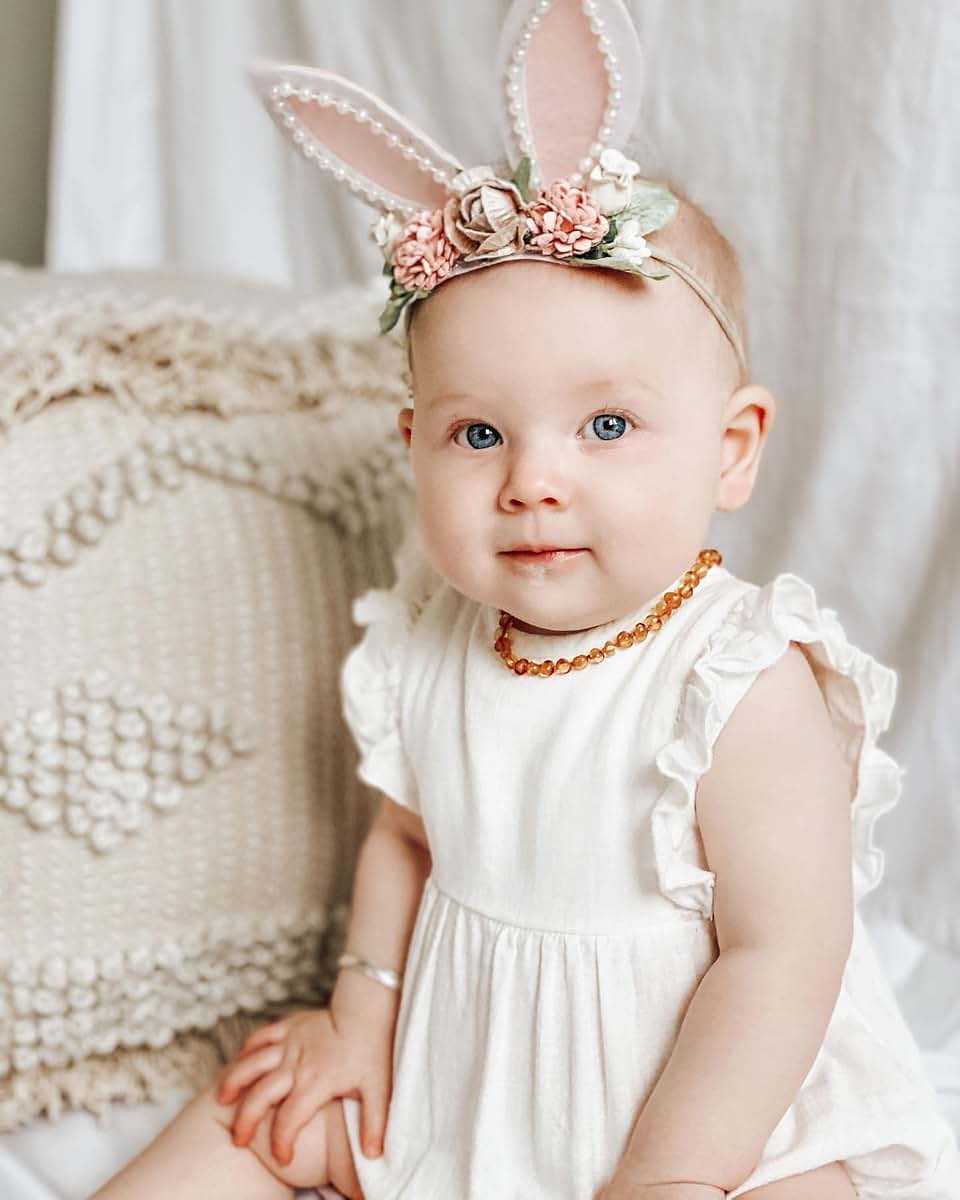 Kidocheese Bunny Rose Ears Easter Elastic Headband