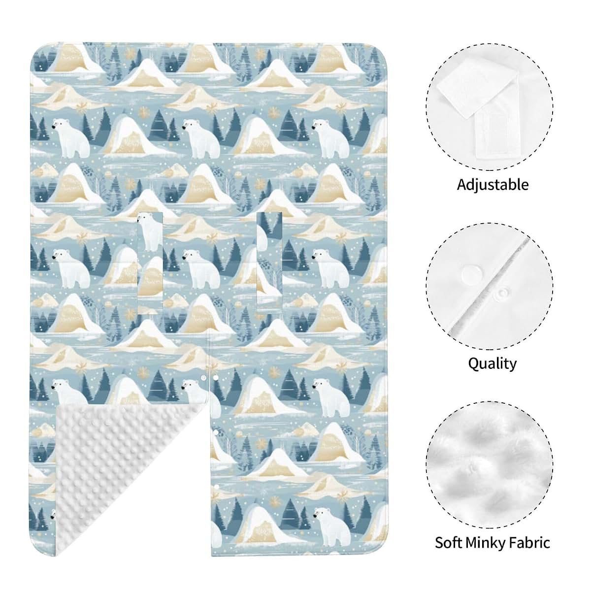 Muishi Polar Bear Baby Car Seat Canopy Nursing Cover