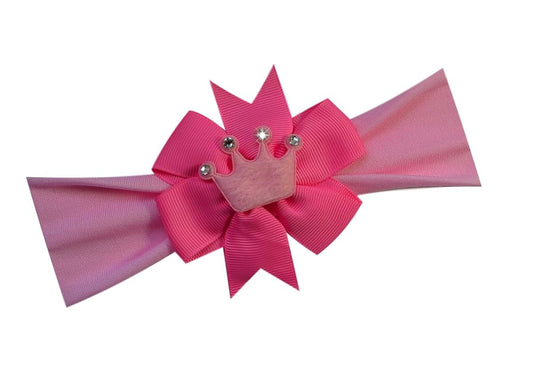 Funny Girl Designs Sparkling Rhinestone Princess Crown Baby Headband - Fits 0-12 Months (Light Pink)