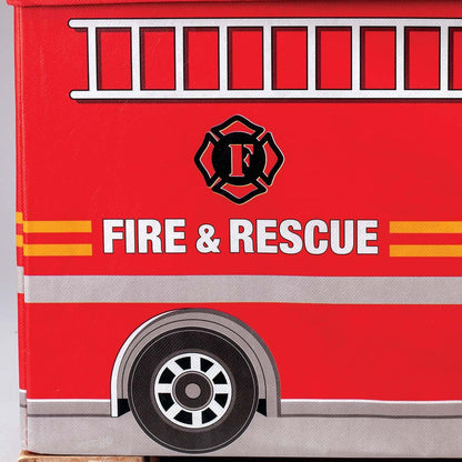 Fox Valley Traders Fire Truck Storage Box With Two Compartments (photo 4)