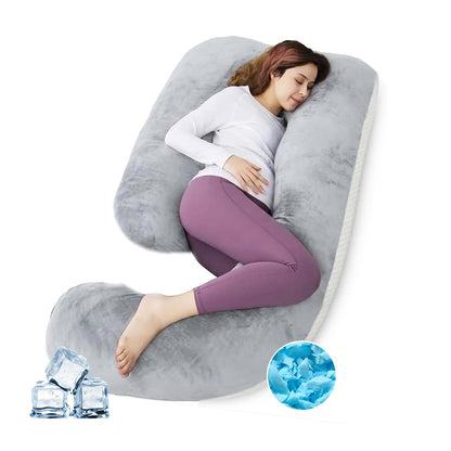 Amorosé G-Shape Memory Foam Maternity Pillow with Bamboo and Velour Cover