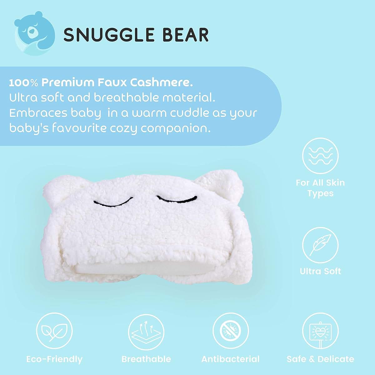 Snuggle Bear Baby Swaddle Blanket Wrap Cute Newborn Bear Onesie White (photo 2)