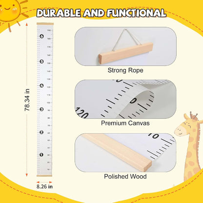 NOYOC Growth Chart for Wall, Height Measurement for Kids, 78.34x8.26 Inches