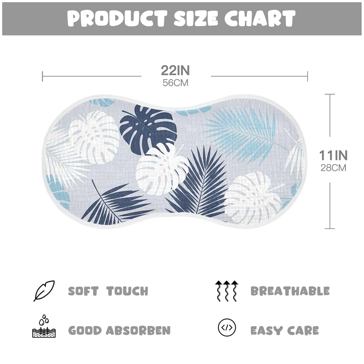 Burbuja Monstera Leaves Muslin Baby Burp Cloths