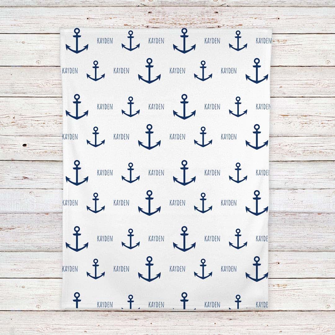 Lovable Gift Co Personalized Anchor Fleece Baby Blanket (photo 4)