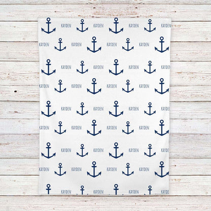 Lovable Gift Co Personalized Anchor Fleece Baby Blanket (photo 4)