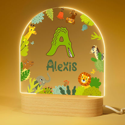 witfox Personalized Night Light - Initial Acrylic Night Light,Personalized Gifts for Kids,Customize Name,Adjustable