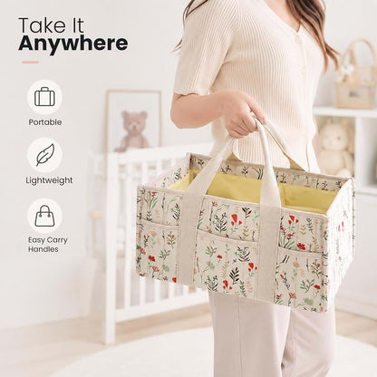 Huggova Diaper Caddy Organizer with Removable Dividers | Portable Storage Basket (photo 4)
