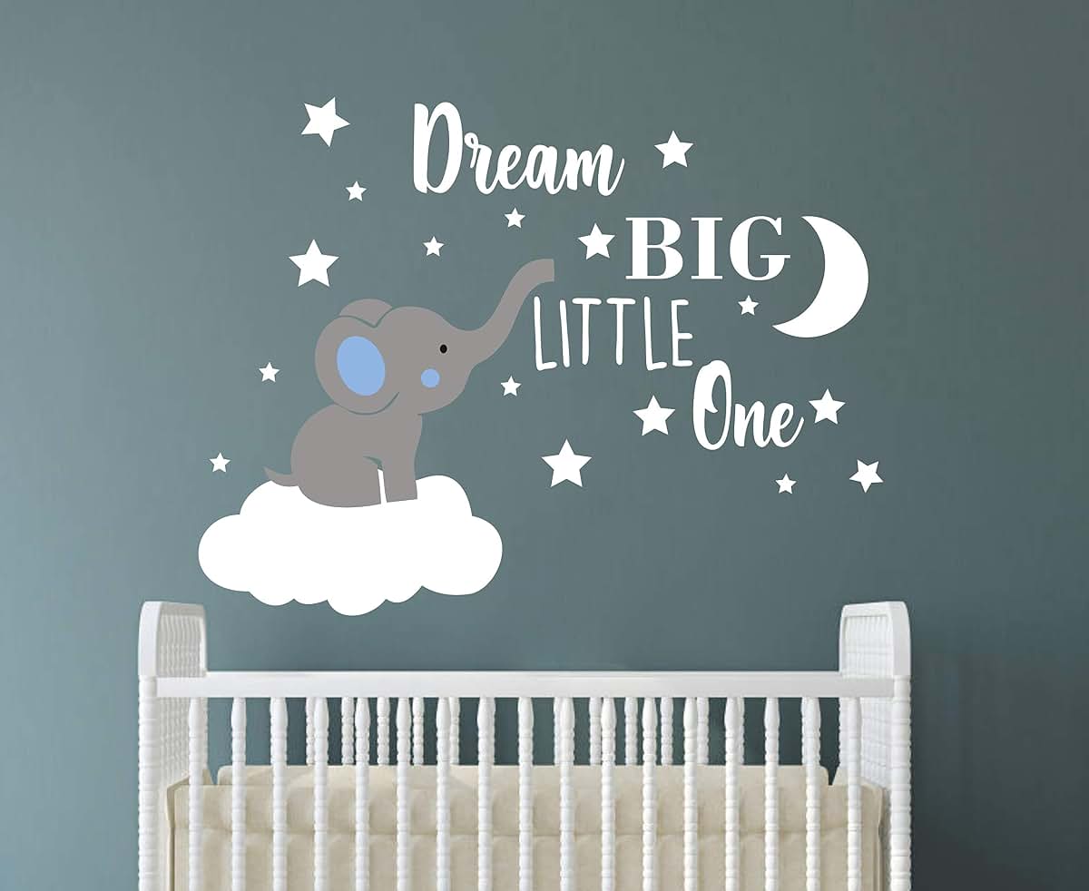 Elephant Wall Decal Set for Nursery and Kids Room Decor