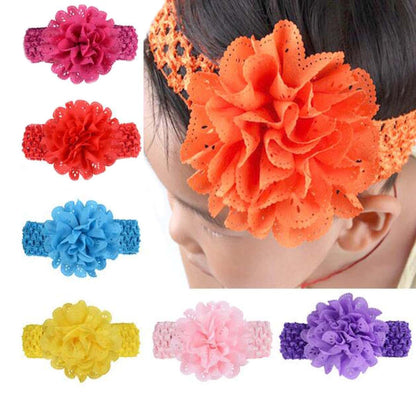 Ewanda Store 16 Pcs Chiffon Flower Headband Set for Baby Girls