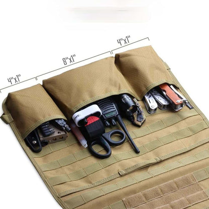 Wrumava Car Seat Back Organizer Tactical Molle Nylon Vehicle Panel Tan (photo 2)