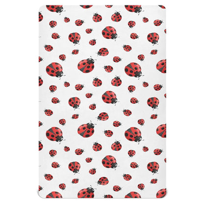 Pfrewn Fitted Crib Sheet, Red Ladybug Stretch Soft Baby Sheet, 52x28IN