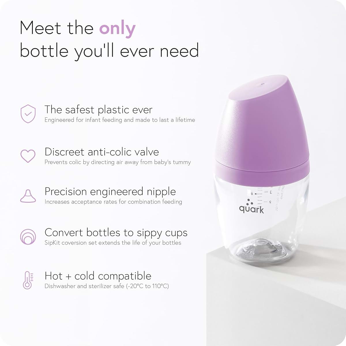 Quark BuubiBottle Hybrid Feeding Bundle - Purple (photo 2)