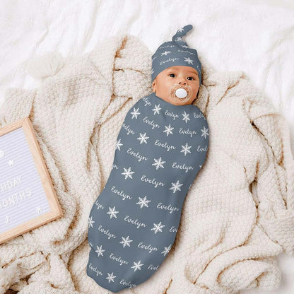 YallLocoMo Personalized Baby Swaddle Blanket with Matching Hat (photo 4)