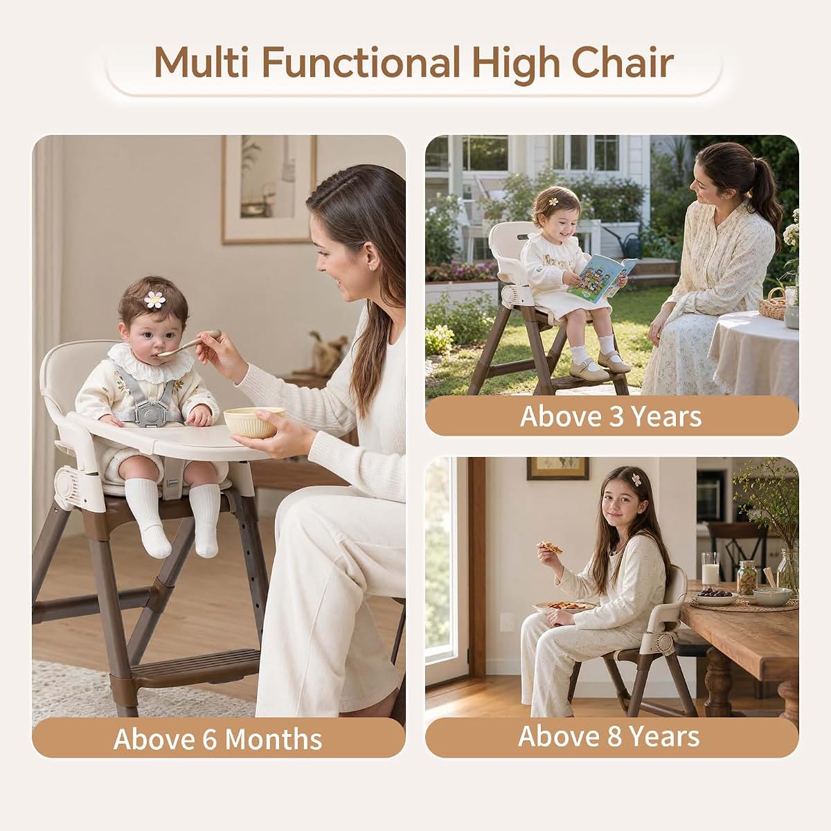 High Chair for Babies and Toddlers Convertible Multi-Use Seating