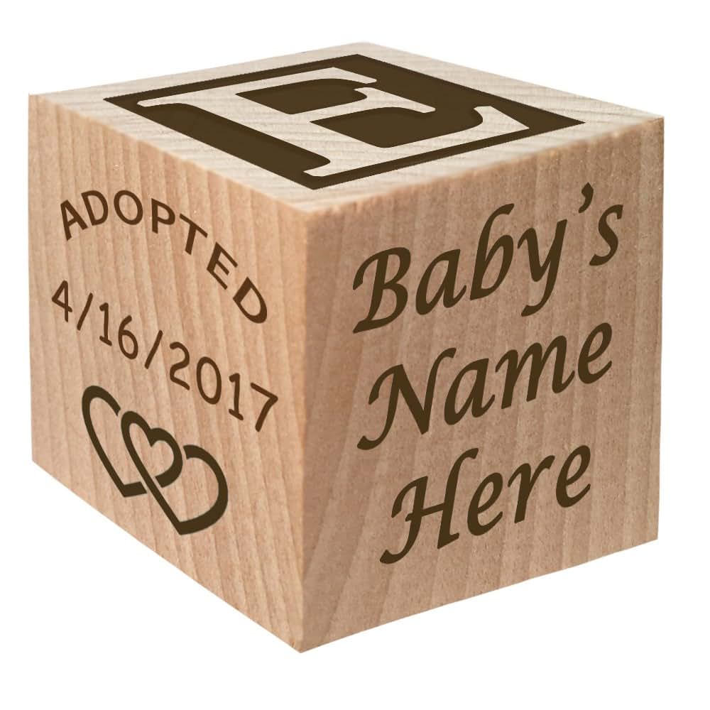 Glitzby Gotcha Day Personalized Wooden Block Adoption Gift
