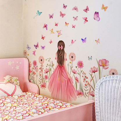 MuralMood Butterfly Wall Decals for Kids - Floral Room Decor