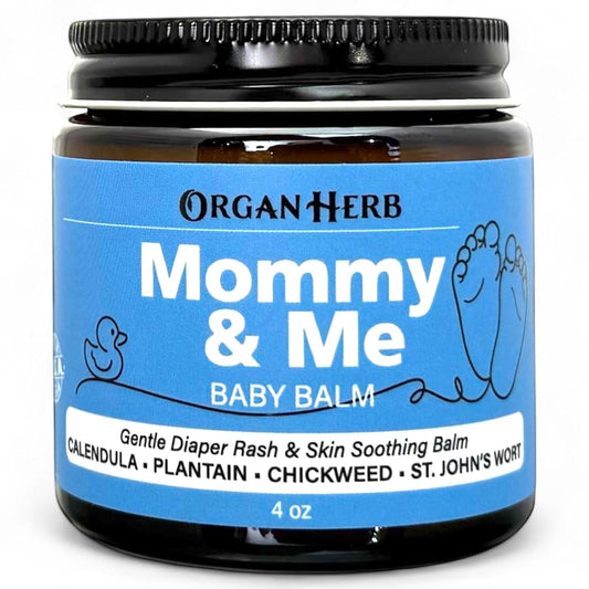 OrganHerb Organic Baby Balm with Calendula, Plantain & Chickweed - Unscented Cloth Diaper Friendly Balm for Newborns