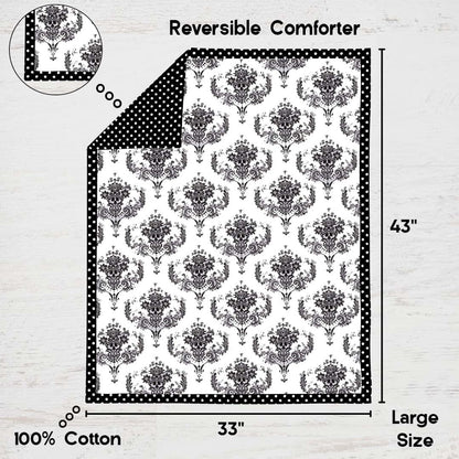 Bacati Classic Damask Black/Grey/White Neutral Crib Bedding Set 10 pc Crib Bedding Set with 2 Crib Fitted Sheets (photo 3)