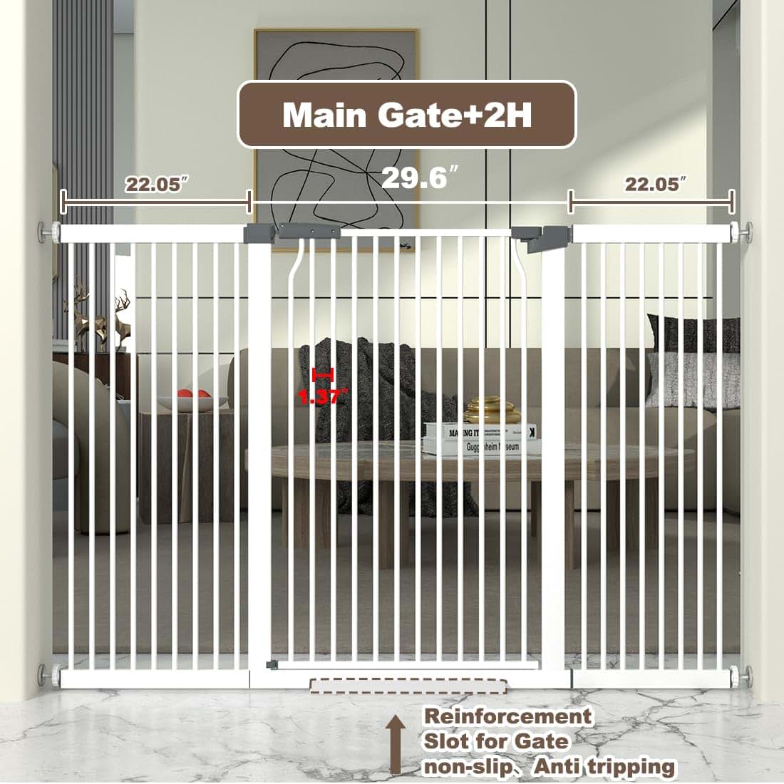Extra Tall and Wide Metal Pet Gate for Doorway
