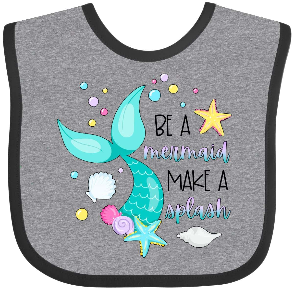 Inktastic Be a Mermaid Blue Mermaid Tail Cotton Baby Bib