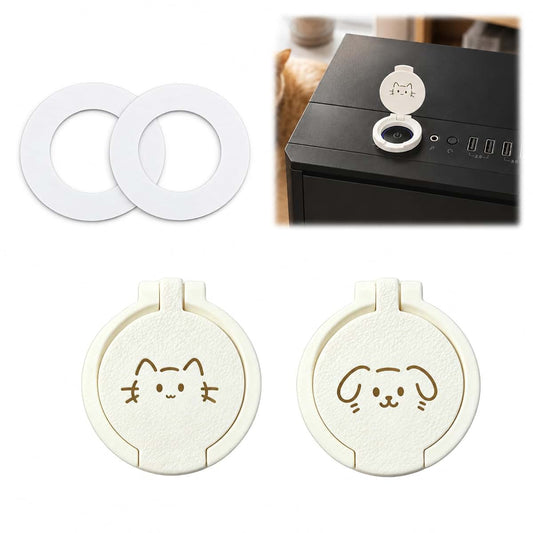 Nrvzxuk Cat Proof PC Power Button Cover, Two-Piece Flip Guard with Adhesive Rings