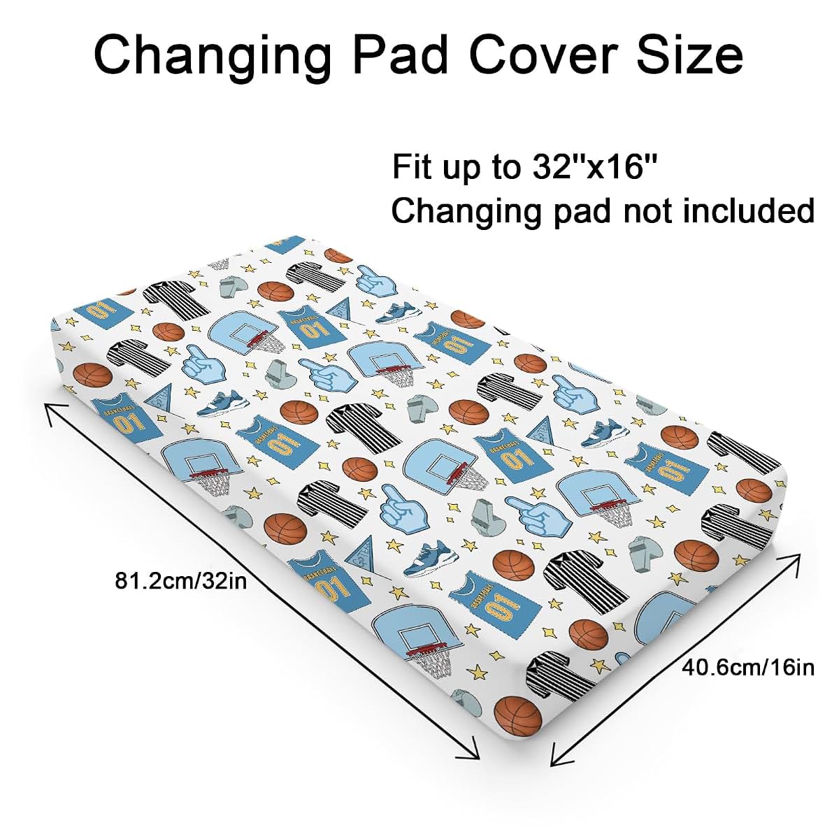 Hwmmbh Basketball Fitted Changing Pad Cover