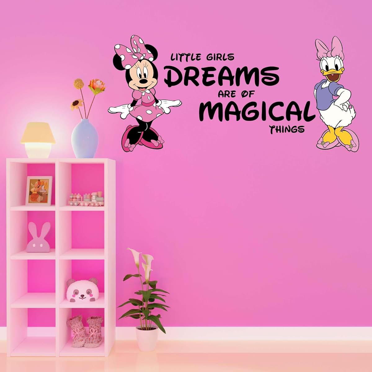 Kelly Wall Decals Daisy Pink Bow Cartoon Design For Bedroom
