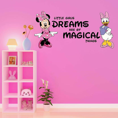 Kelly Wall Decals Daisy Pink Bow Cartoon Design For Bedroom