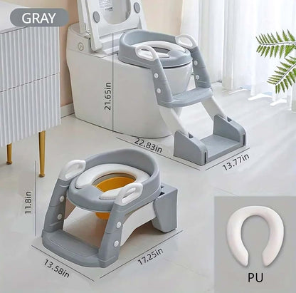 Fe Distribution Potty Training Toilet with Portable Soft PU Seat, Anti Slip Step Stool Ladder-3 in 1 Multifunctional (photo 2)