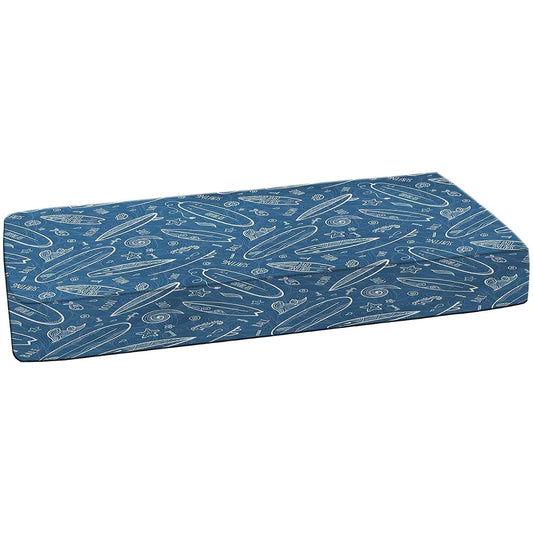 BabyOneStop Surfboard Fitted Crib Sheet, Blue Waters Oceanic Print