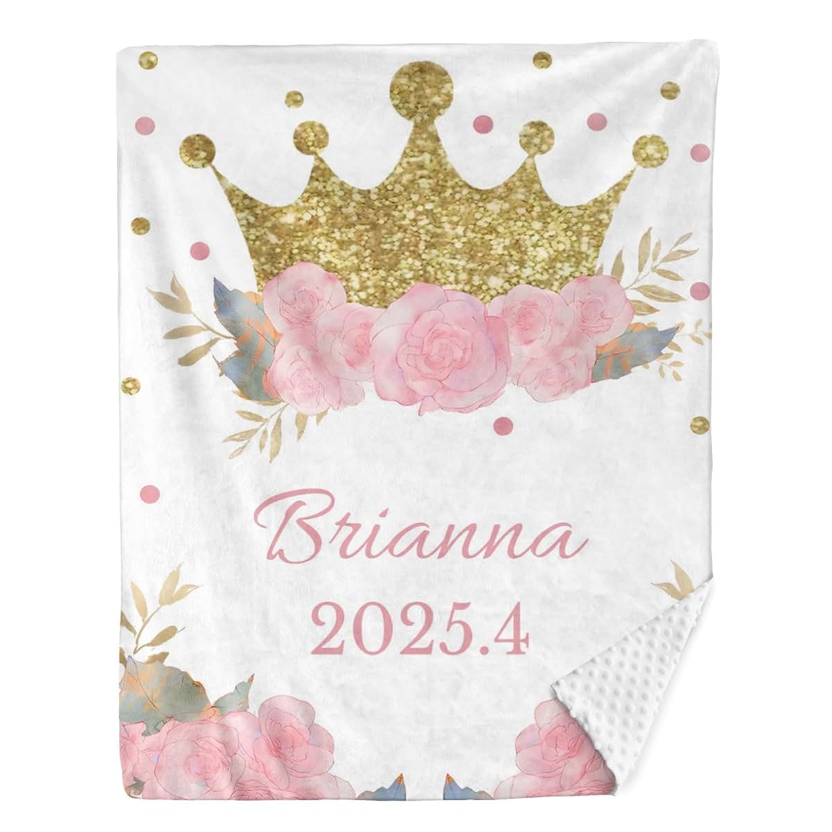 ZHOUSFK Personalized Baby Blanket for Girls Custom Baby Blanket with Name Elephant Floral Customized Baby Blanket Gifts