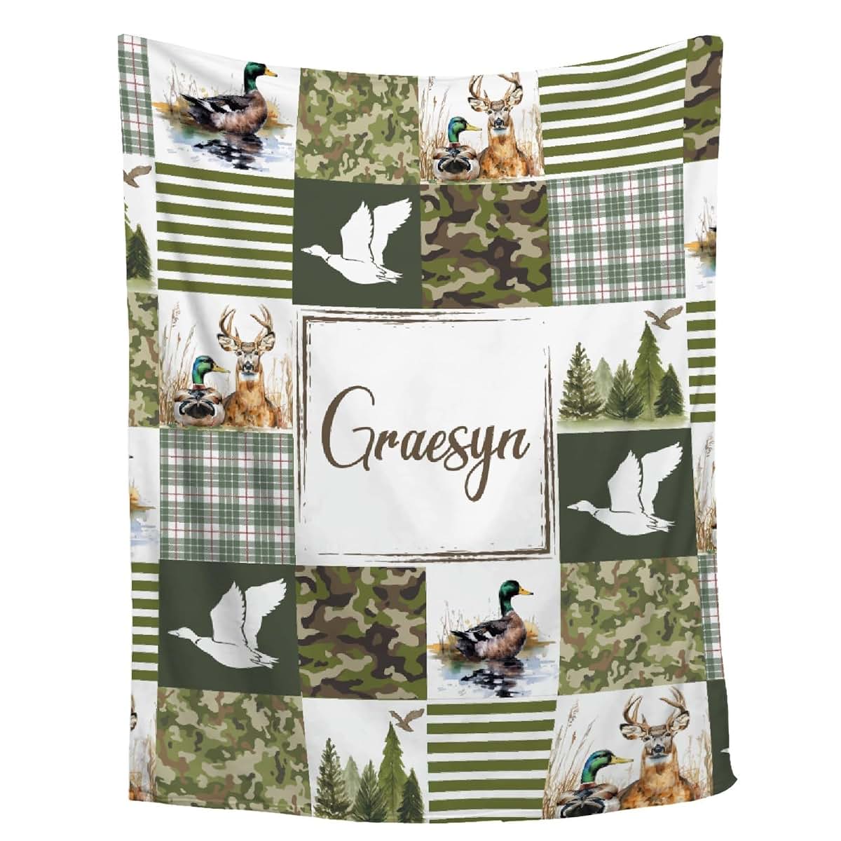 Briizy Personalized Mallard Duck Blanket For Kids And Adults