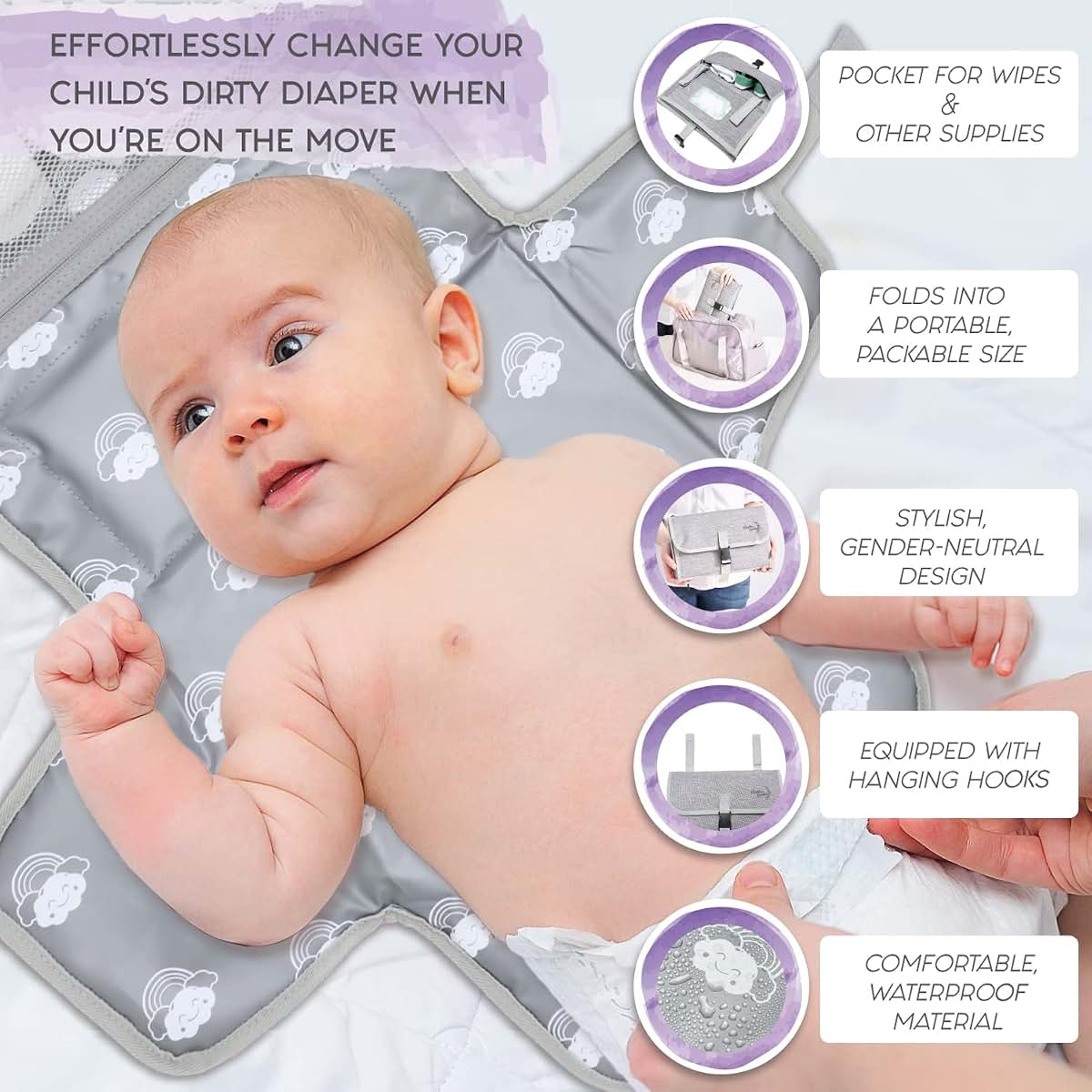 Mighty and Precious Portable Waterproof Baby Changing Pad (photo 4)
