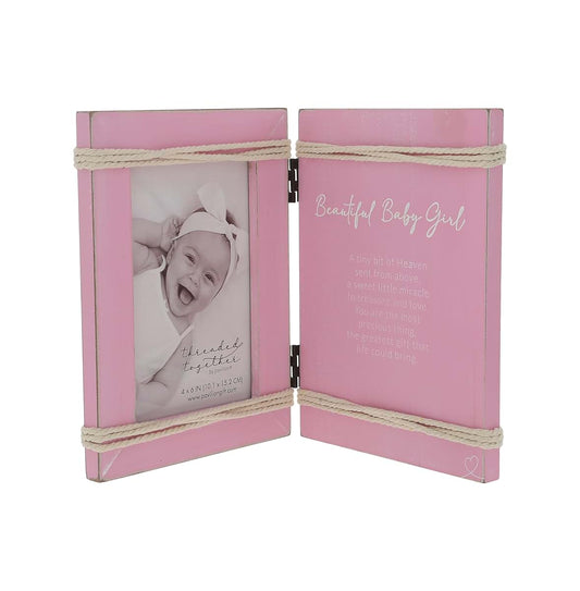 Pavilion Gift Company - Baby Girl - 4" x 6" Vertical Picture Photo Frame Baby Shower Sprinkle Gift Memories Nursery