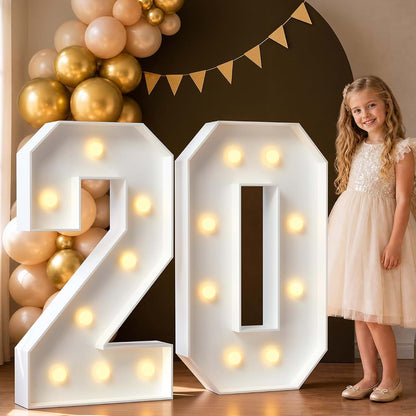 Marquee Number Light Up Sign Decor for Parties