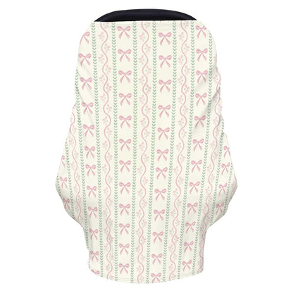 Cstdyfrv Pink Bows Boho Floral Multi-Use Baby Car Seat Cover