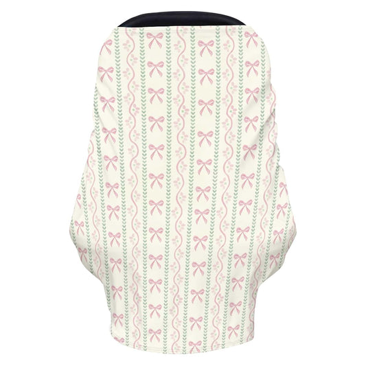 Cstdyfrv Pink Bows Boho Floral Multi-Use Baby Car Seat Cover