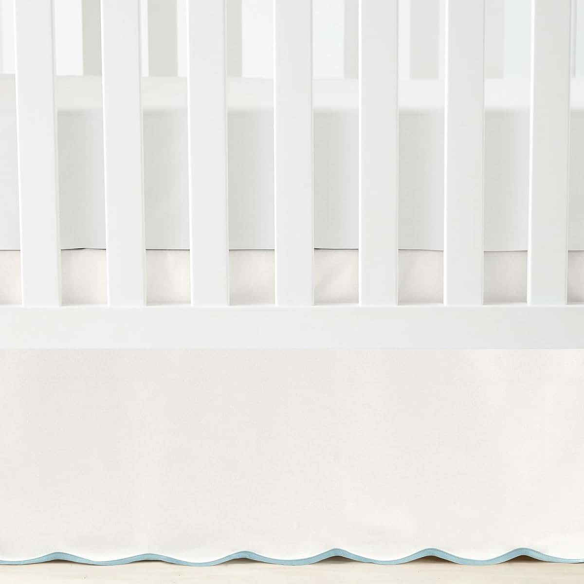 Lush Decor Coastal Chic Scalloped Edge Baby Crib Skirt