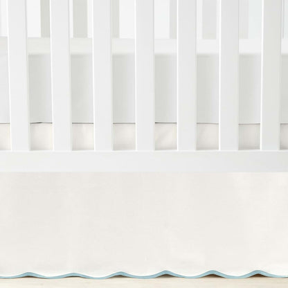 Lush Decor Coastal Chic Scalloped Edge Baby Crib Skirt