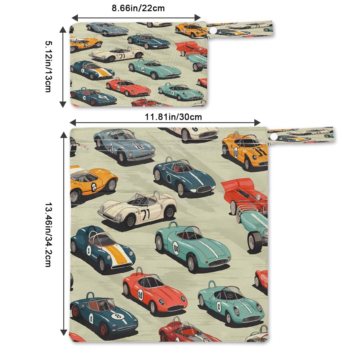 YPPAHHHH Wet Dry Bags Cool Race Cars Pattern 2 Pack