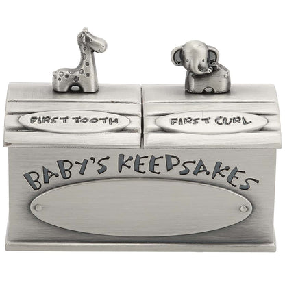 Kukyller Baby Keepsake Box Silver Tooth Box Baby First Tooth and Curl Keepsake Box Tooth Holder First Haircut Keepsake