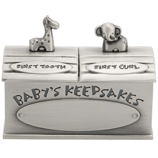 Kukyller Baby Keepsake Box Silver Tooth Box Baby First Tooth and Curl Keepsake Box Tooth Holder First Haircut Keepsake