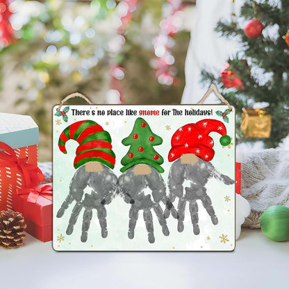 Trumpetic Gnome DIY Christmas Handprint Footprint Art