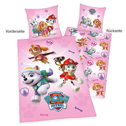 Herding Paw Patrol Bed Linen, Cotton, Pink, 200 x 135 x 0.2 cm